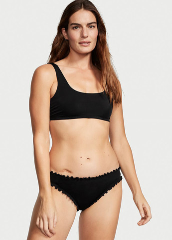 Черный летний купальник (лиф, трусы) раздельный, топ Victoria's Secret