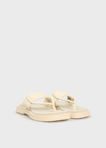 Бежевые шлепанцы Calvin Klein Jeans с тиснением, с логотипом