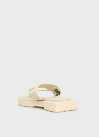 Бежевые шлепанцы Calvin Klein Jeans с тиснением, с логотипом