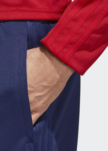 Синие спортивные демисезонные зауженные брюки adidas