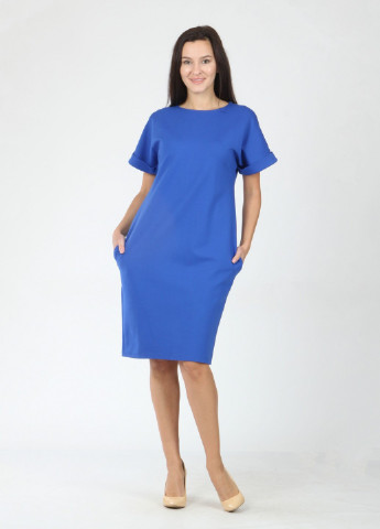 Синее вечернее платье Mozah однотонное