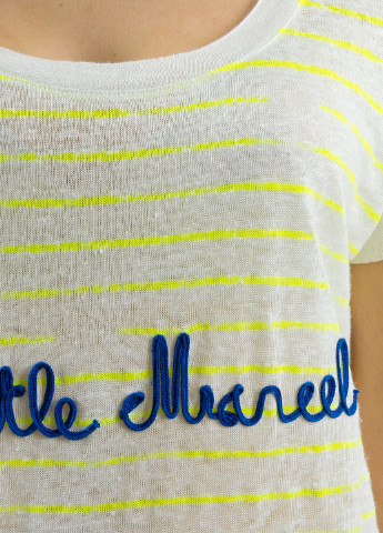 Белая летняя футболка Little Marcel