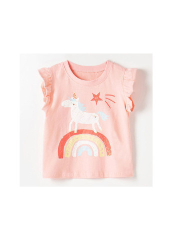 Персикова літня футболка для дівчинки hello darling Berni kids 58657