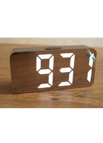 Электронные цифровые зеркальные настольные часы с белой LED подсветкой будильник температура дата (472950-Prob) Francesco Marconi (252564917)