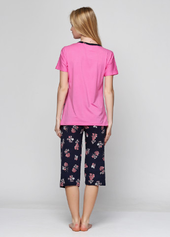 Рожево-ліловий демісезонний комплект (футболка, капрі) SNC Pijama