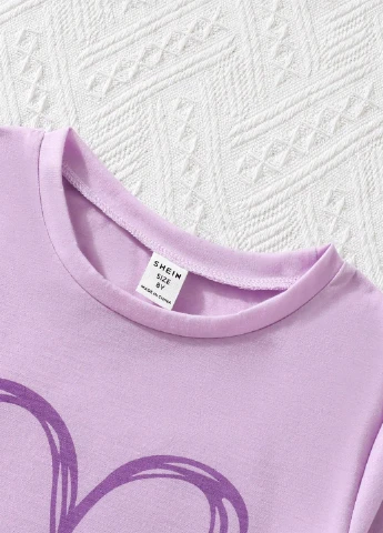 Лиловая летняя футболка SHEIN