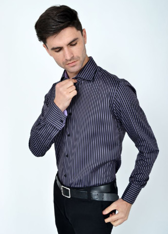 Фиолетовая кэжуал рубашка в полоску Ager с длинным рукавом