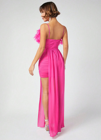 Розовое вечернее платье футляр SHEIN однотонное