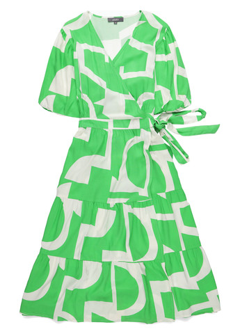 Зеленое кэжуал платье на запах Studio с геометрическим узором