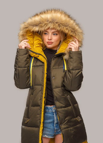 Оливкова (хакі) зимня куртка зимова ліза MioRichi