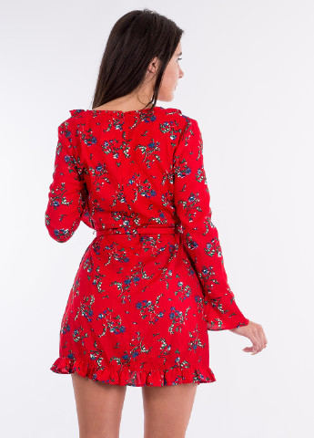 Красное кэжуал платье на запах Lipsy с цветочным принтом