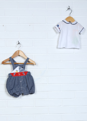 Синий летний комплект (футболка, шорты) Prenatal