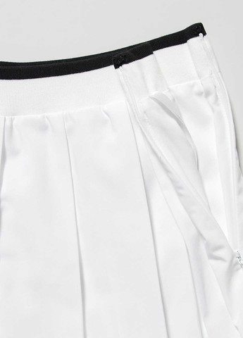 Белая кэжуал однотонная юбка Uniqlo плиссе, на запах