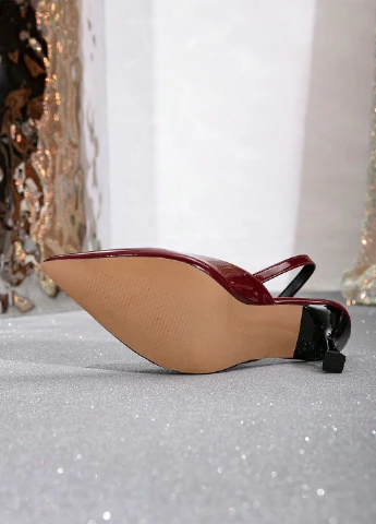 SHEIN Туфлі слінгбекі бордовий з текстиль, китай — демісезон (332389517)