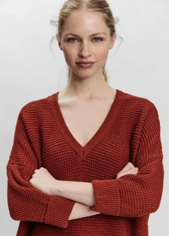 Терракотовый демисезонный свитер Vero Moda