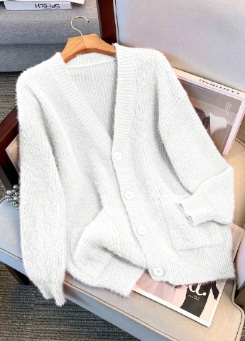 Белый демисезонный кардиган SHEIN