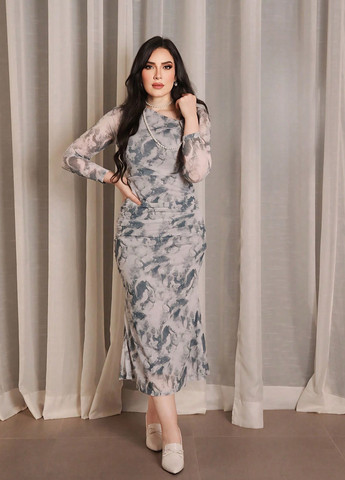 Сіра кежуал, вечірня сукня силуетна SHEIN тай-дай