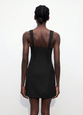 Черное вечернее платье платье-футболка SHEIN однотонное