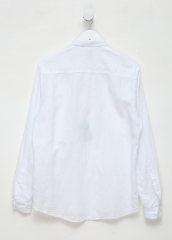 Белая кэжуал рубашка однотонная Zara