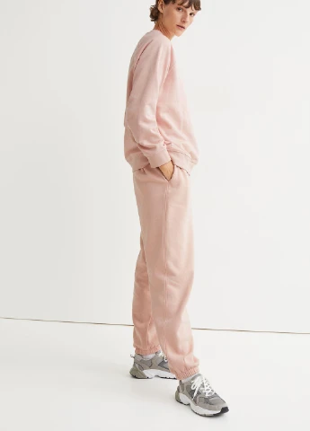 Світло-рожевий світшот фліс,світло-рожевий, H&M Basic (255192650)