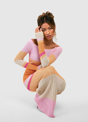 Комбинированное кэжуал платье силуэтная Boohoo колор блок