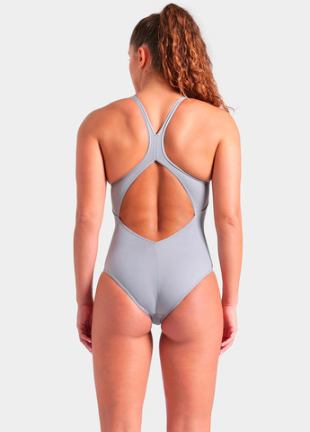 Сірий демісезонний купальник суцільний, танк Arena TRAIL SWIMSUIT V BACK
