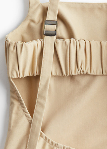 Бежевое кэжуал платье H&M однотонное