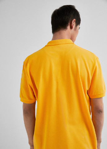 Желтая футболка-поло для мужчин Springfield с логотипом