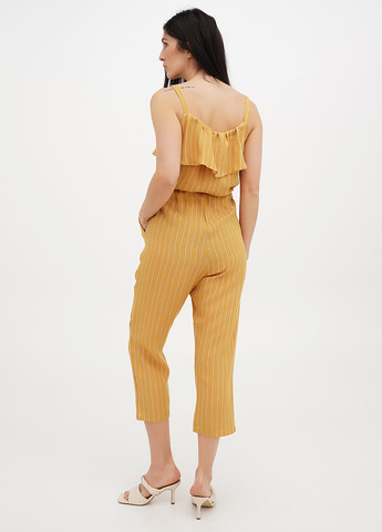 Комбинезон Babylon комбинезон-брюки полоска горчичный кэжуал вискоза