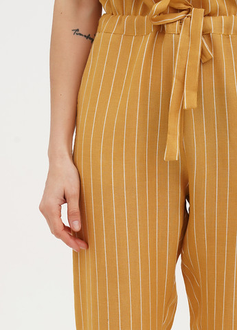 Комбинезон Babylon комбинезон-брюки полоска горчичный кэжуал вискоза