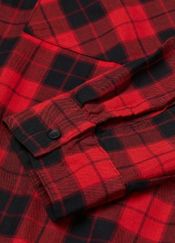 Красная кэжуал рубашка в клетку H&M