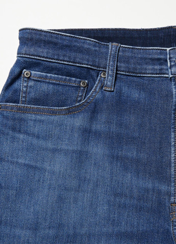 Синие демисезонные прямые джинсы Uniqlo