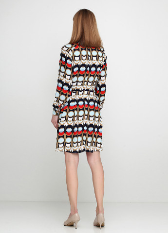 Комбинированное кэжуал платье короткое H&M с абстрактным узором