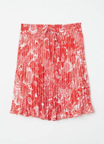 Красная кэжуал с абстрактным узором юбка H&M плиссе
