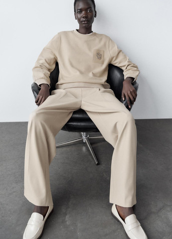 Zara Туфлі лофери світло-бежевий з штучна шкіра, іспанія — демісезон (360421460)