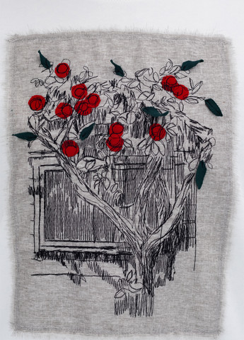 Білий світшот Nora Kvittin однотонний вишивка, намистини, аплікація (301079900)