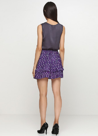 Темно-фиолетовая кэжуал с рисунком юбка H&M клешированная