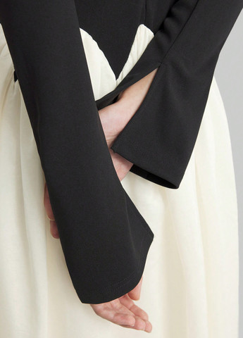 Чорно-білий святковий, кежуал сукня кльош SHEIN однотонна