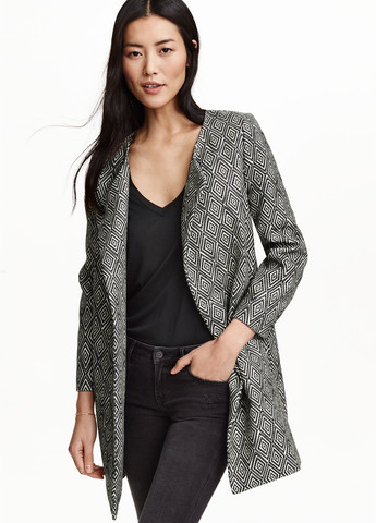 Черно-белое демисезонное Пальто однобортное H&M