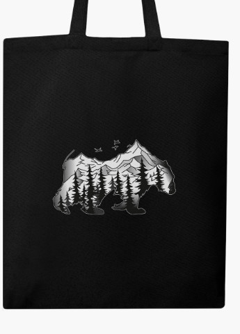 Еко сумка шоппер черная Медведь (Bear) (9227-1988-BK) MobiPrint (236391133)