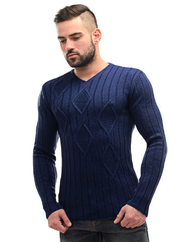 Темно-синий демисезонный пуловер пуловер SVTR
