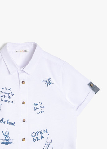 Белая кэжуал рубашка с надписями KOTON