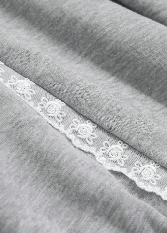 Світло-сірий світшот SHEIN меланж мереживо (316505912)