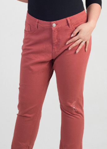 Светло-красные кэжуал демисезонные брюки S.Oliver