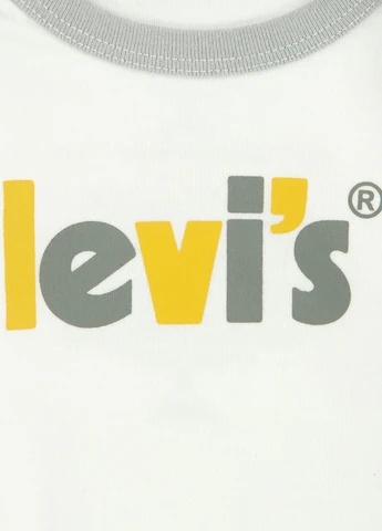 Білий демісезонний комплект (лонгслів, повзунки, шапка) Levi's