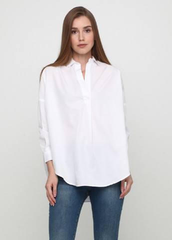 Белая кэжуал рубашка однотонная Madoc