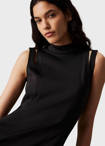 Чорна кежуал сукня силуетна, сукня-майка Calvin Klein однотонна