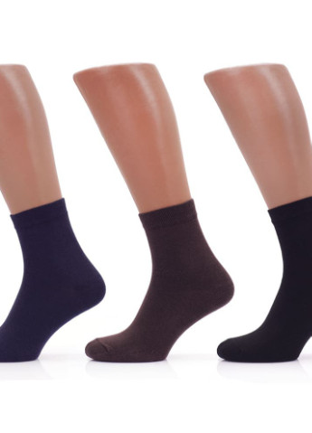Шкарпетки бавовняні Преміум 6 пар, Чорний/Коричневий/Синій,класичні, 45-46 Rovix класична довжина (253189054)