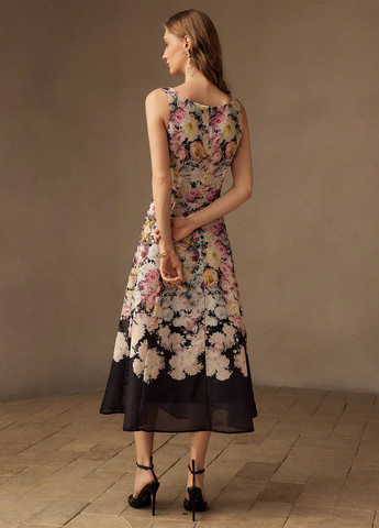 Чорна кежуал сукня а-силует SHEIN з квітковим принтом