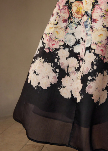 Чорна кежуал сукня а-силует SHEIN з квітковим принтом